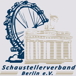 Logo des Schaustellerverbandes: Brandenburger Tor mit Riesenrad im Hintergrund
